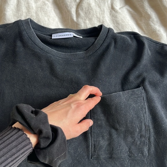 L.F. Markey black stretchy boxy shirt - Picture 4 of 4